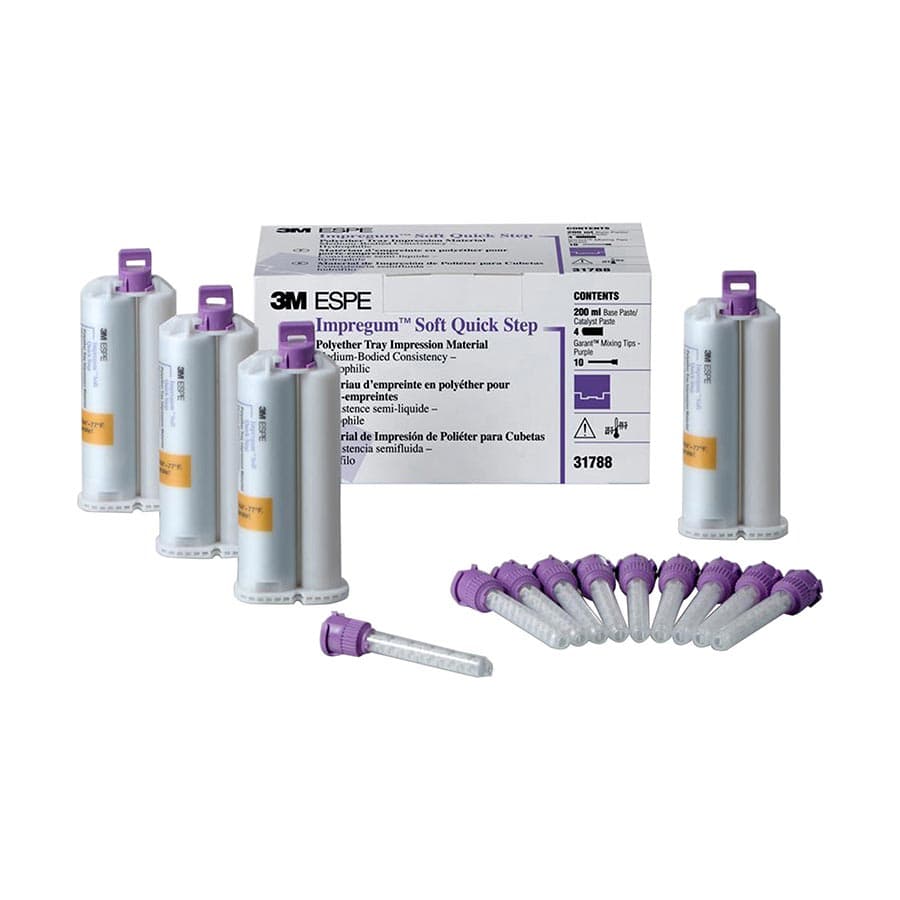 3M Impregum Garant Soft Quick Step Polyether Impression Material, Tray Refill, Medium Body, Purple, 4 x 50 mL Cartridges with 10 Mixing Tips, 31788 thumbnail 9