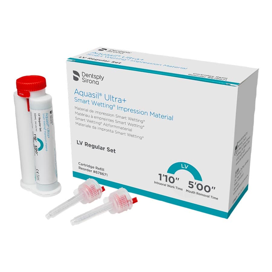 Aquasil Ultra+ Smart Wetting VPS Impression Material, Light Body (LV), Fast Set, 50 ml Cartridge Refill, Mint, Teal, 4/Pk, 678672 thumbnail 6