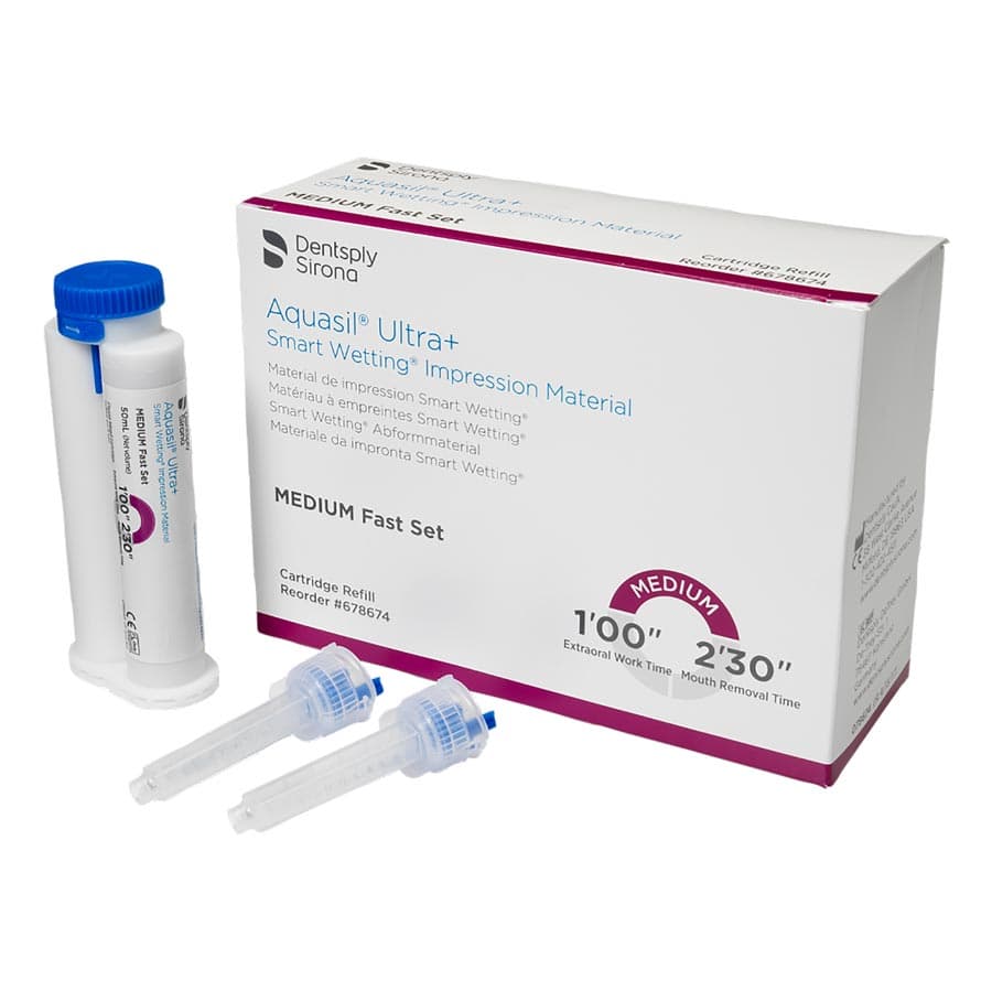 Aquasil Ultra+ Smart Wetting VPS Impression Material, Medium Body, Fast Set, 50 ml Cartridge Refill, Purple, Mint, 4/Pk, 678674 thumbnail 7