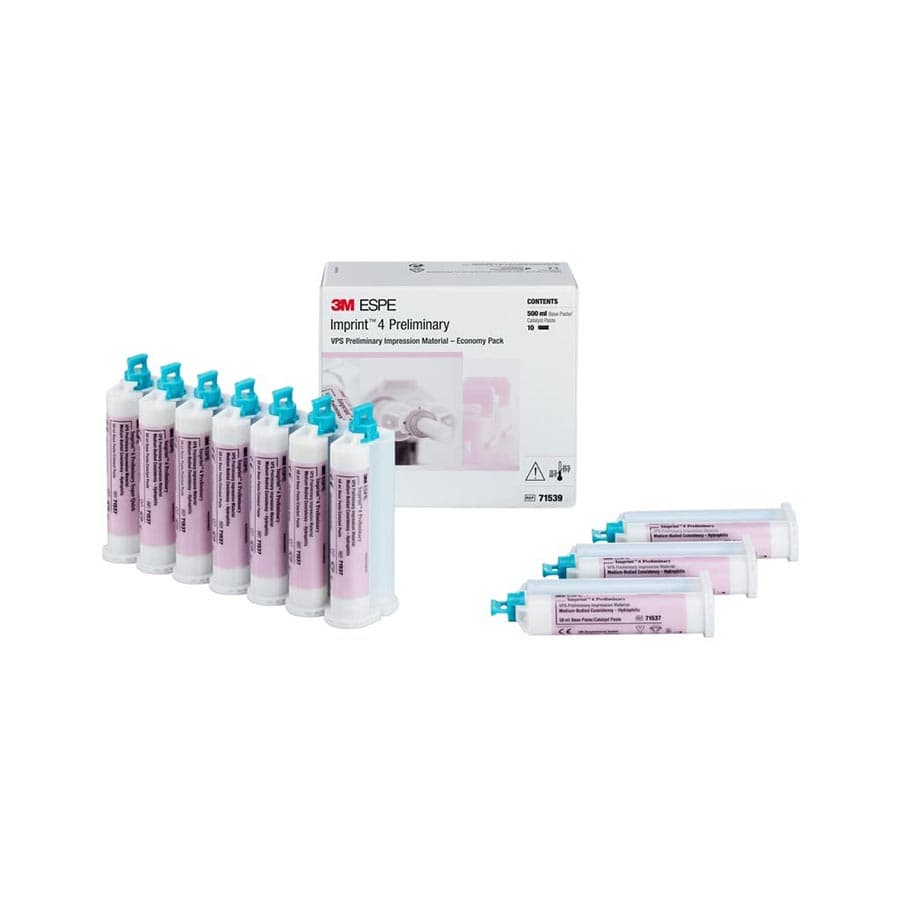3M Imprint 4 Preliminary VPS Impression Material, Regular Set, Pink, Mint, 50 mL Cartridges, Economy Pack 10/Box, 71539 thumbnail 6