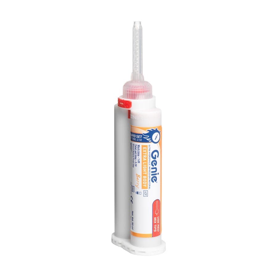 Genie VPS Impression Material, Extra-Light Body, Rapid Set, Berry Flavor, 50 mL Cartridges, 2/Pk, 77600 thumbnail 7