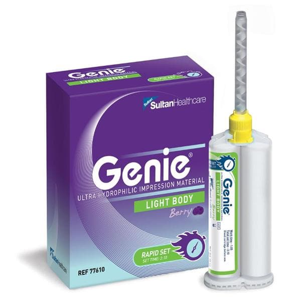 Genie VPS Impression Material, Light Body, Standard Set, Berry Flavor, Green, 50 ml Cartridges, 2/Pk, 77615 thumbnail 3