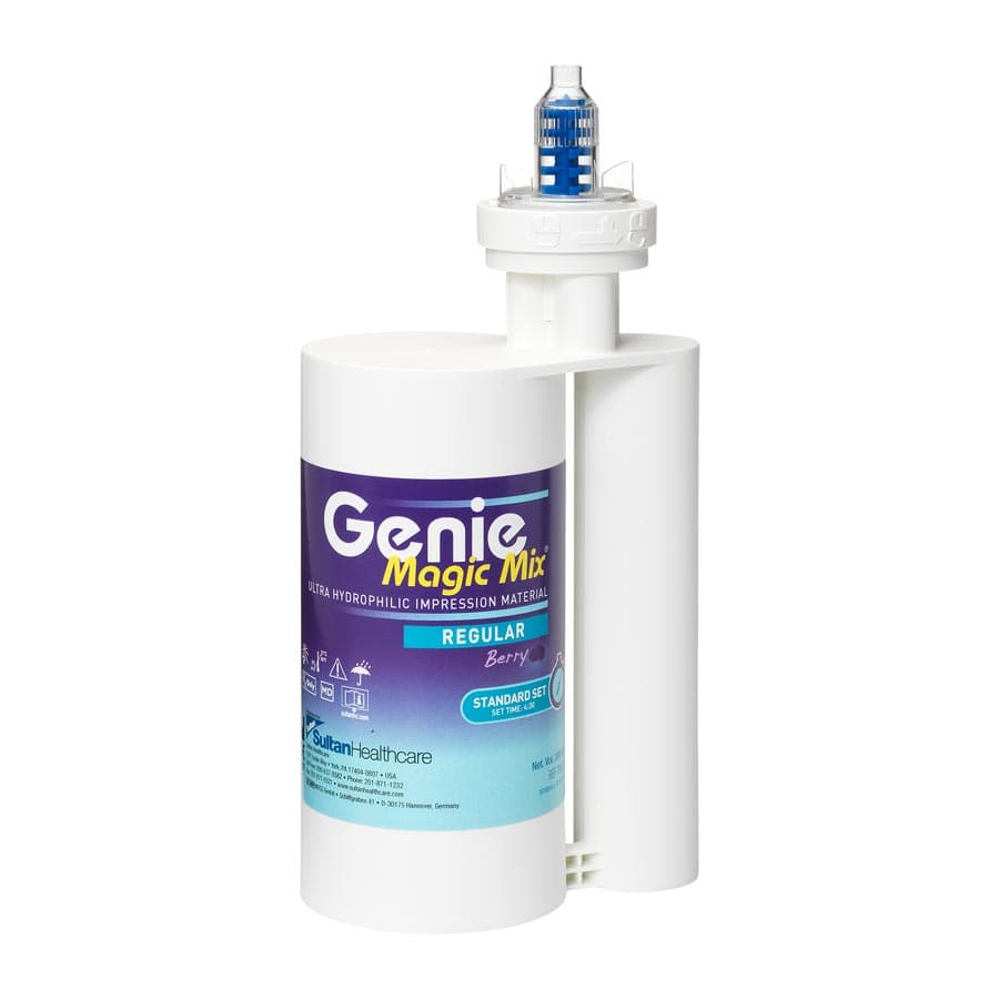 Sultan Genie VPS Magic Regular Body Vinyl Polysiloxane Impression Material Standard Set, 380 mL Cartridge + 10 Mixing Tips - Genie VPS Magic Regular Body Standard Set (1) 380mL + (10) Mixing Tips - Image 1