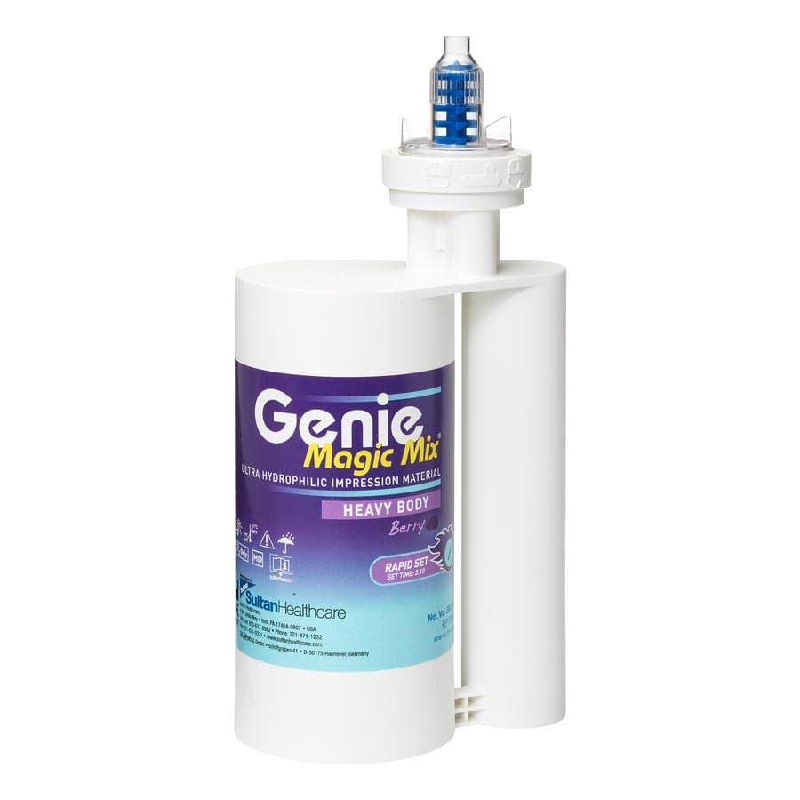 Genie Magic Mix VPS Impression Material, Heavy Body, Rapid Set, Berry Flavor, Purple, 380 mL Cartridge Kit with 10 Mixing Tips & Bayonet Ring, 78810 thumbnail 8