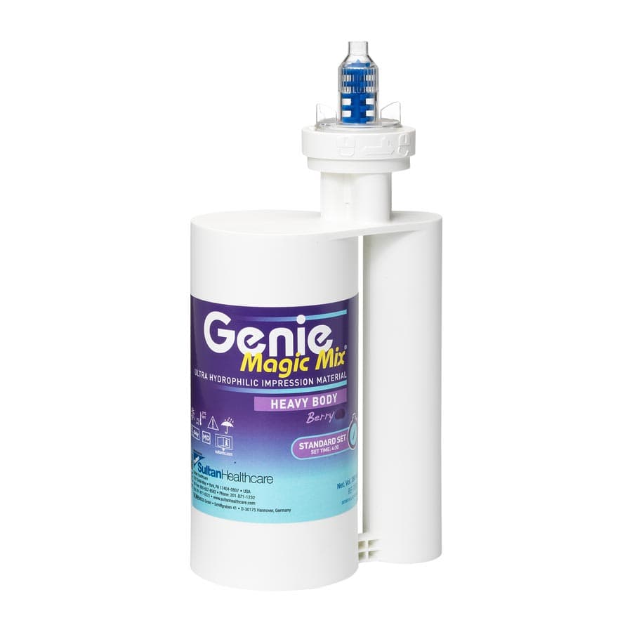 Genie Magic Mix VPS Impression Material, Heavy Body, Standard Set (4:30), Berry Flavor, Purple, Bulk Kit, 4 x 380 mL Cartridges with Bayonet Ring, 78835 thumbnail 3