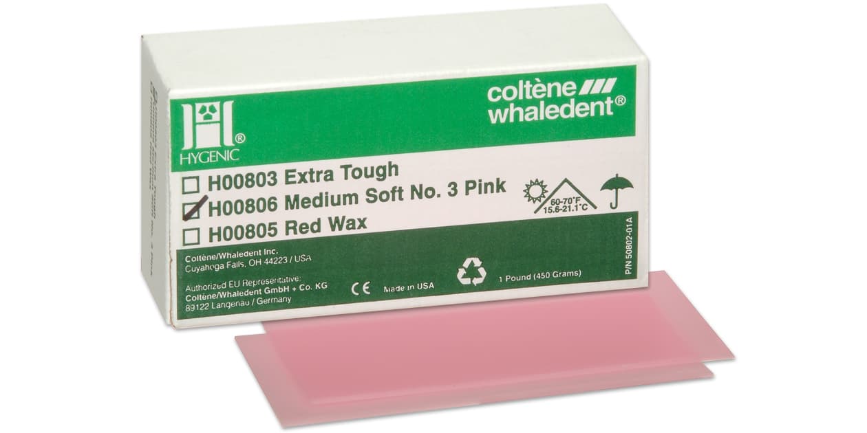 Hygenic Baseplate Wax, Medium Soft #3, Pink, 1 lb Box, H00806 thumbnail 13