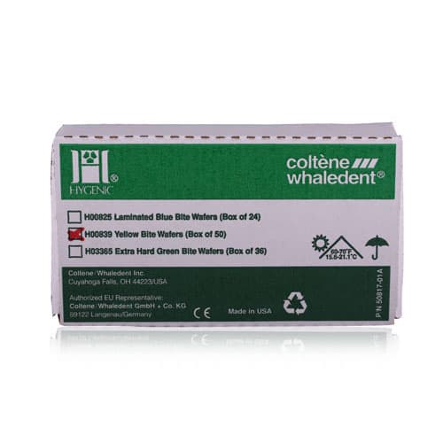 Hygenic Bite Wafers, Non-Laminated, Single Thickness, Soft, Lemon Yellow, 50/Box, H00839 thumbnail 9