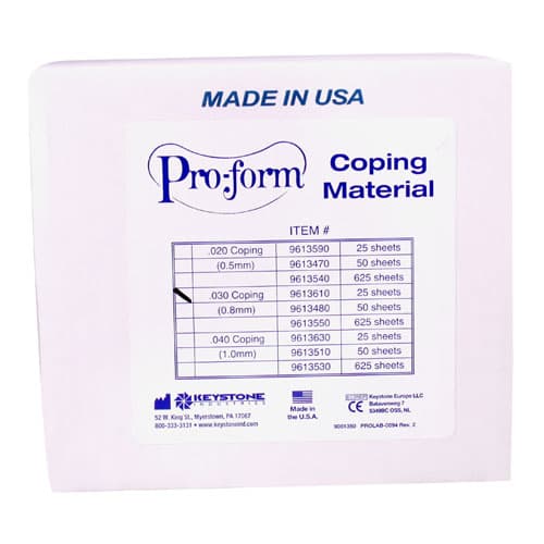 Pro-Form Coping Material, 5" x 5", Clear, 0.030" (0.75 mm), 25/Pk, 9613610 thumbnail 5