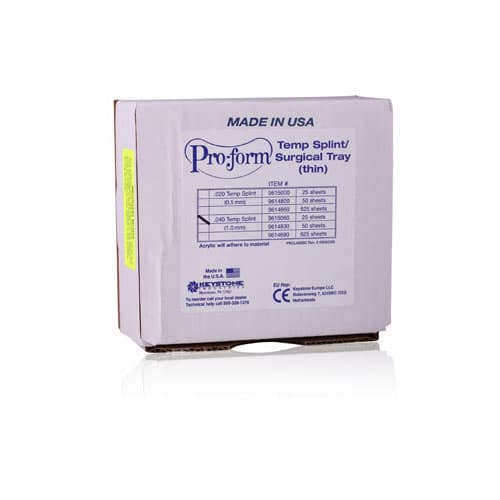 Pro-Form Splint Material, Clear, 5" x 5", 0.040" (1.0 mm), 25 Sheets/Pk, 9615060 thumbnail 8