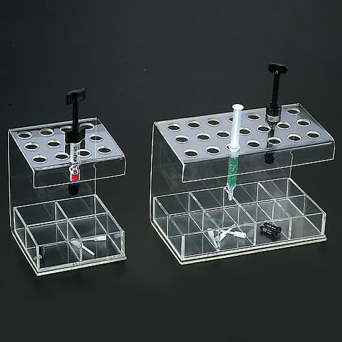 Plasdent Premium Composite Syringe Organizer, Mini, Holds 12 Syringes, Clear Acrylic, 4-3/8"W x 5-1/2"H x 4-1/2"D, 1403 thumbnail 4