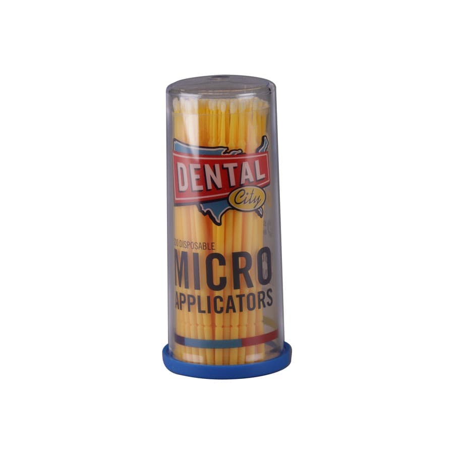 Dental City Disposable Micro Applicators, Fine Yellow, 100/Tube - Dental City - Disposable Micro Applicators - Image 1