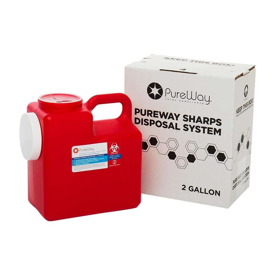 PureWay Sharps Single Systems - 2 Gallon Mailback Container with Prepaid Return Shipping, 40002 thumbnail 4
