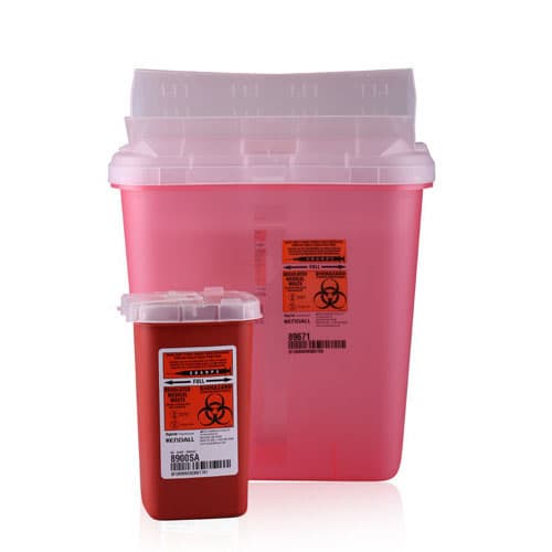 Cardinal Health Sharps 2 Gallon Container, Transparent Flip-Top, 8967 - Cardinal Healthcare - Sharps 2 Gallon Container Transparent FlipTop - Image 1