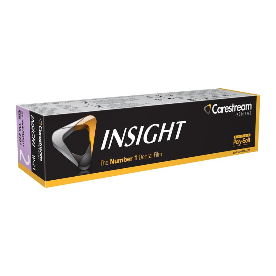 Carestream Insight IP-21 Size 2 Periapical Dental X-Ray Film, F-Speed, Single Super Poly-Soft Packets, 150/Box, 1163401 thumbnail 13