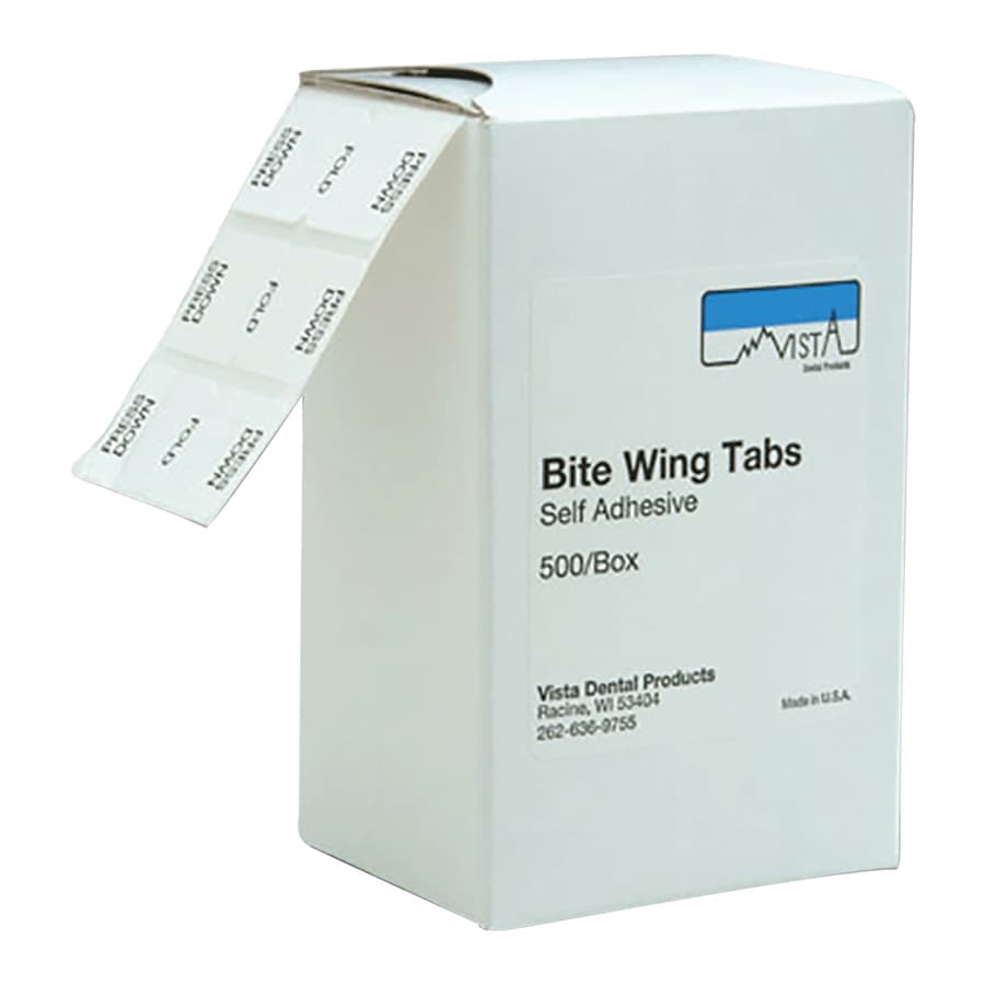 Vista Apex Bite Wing Tabs, Self-Adhesive, Pressure Sensitive, Universal, 500/Pk, 308001 thumbnail 8