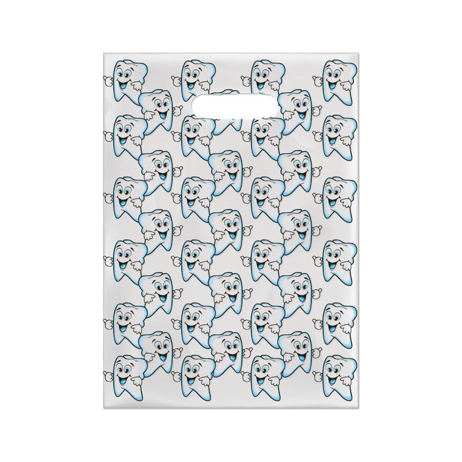 Sherman Specialty Scatter Bags, Cute Tooth Design, Clear, 7.5" x 10", 100/Pkg, 98K thumbnail 4