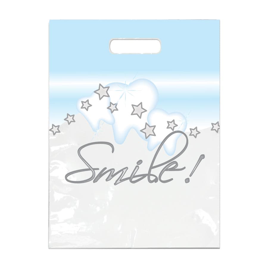 Sherman Specialty Large Stars & Smile! Take-Home Bag, 9" x 13", White, 100/Pkg, LBG64 thumbnail 4