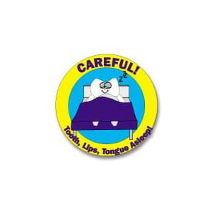 Sherman Specialty Careful! Dental Stickers, 2" Diameter, 100 per Roll, PS120 thumbnail 3