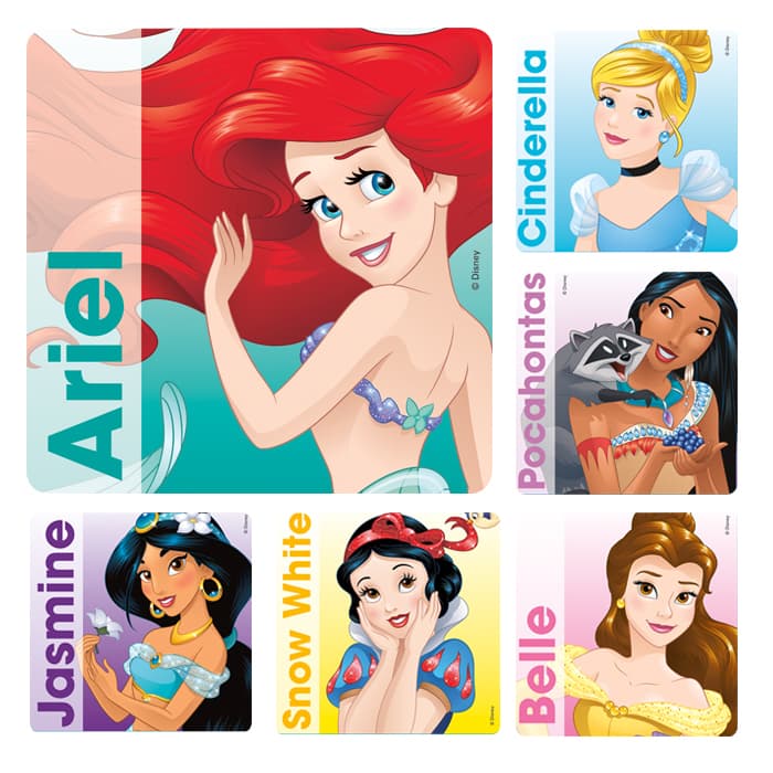 Disney Princess Classic Stickers, 2.5" Square, 6 Assorted Designs, 100/Roll, PS245 thumbnail 4