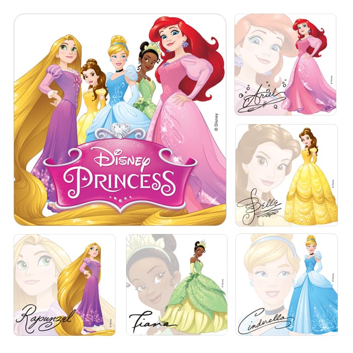 Disney Princess Autograph Stickers, Assorted Designs, 2.5" x 2.5", 100/Roll, PS631 thumbnail 4