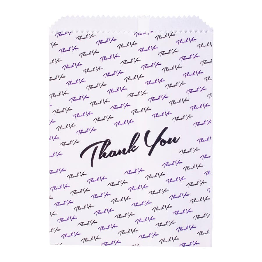 Thank You Paper Scatter Bags, White, 7.5" x 10", 100/Pack, S8631 thumbnail 4