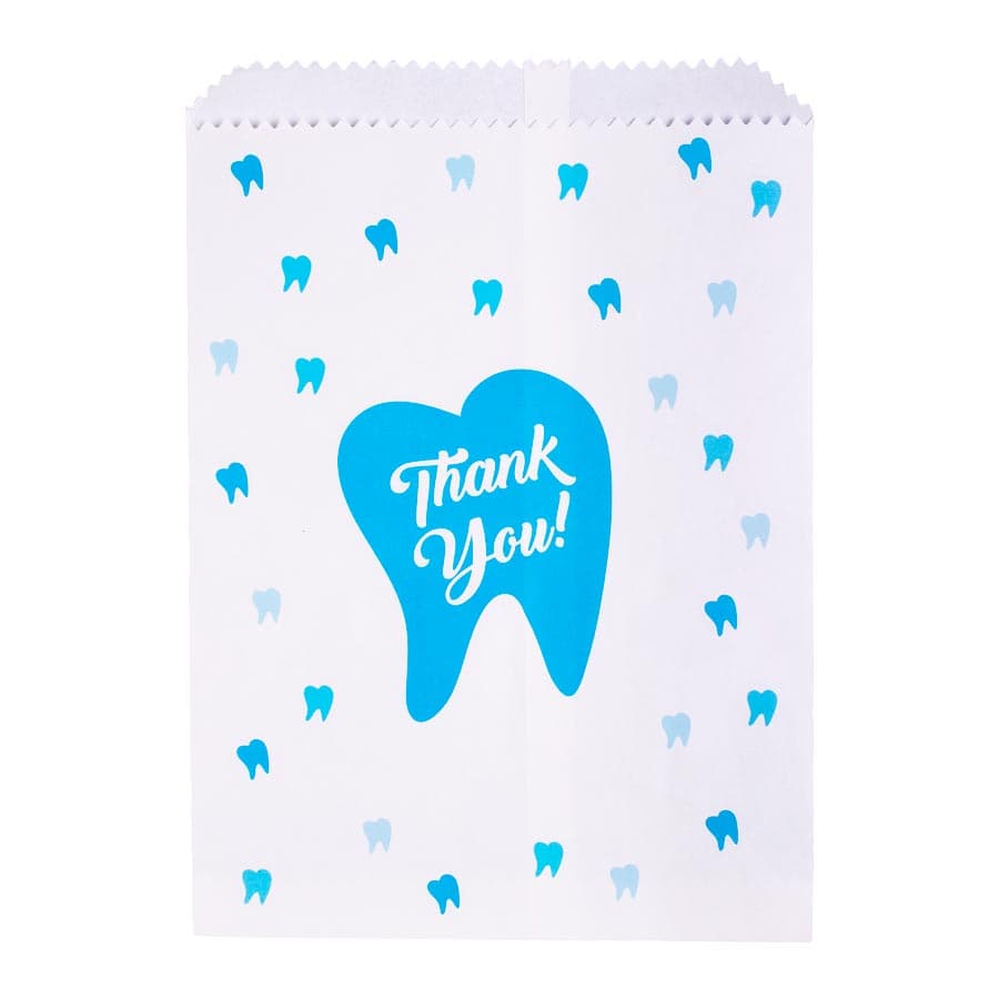 Paper Scatter Bags, Thank You Tooth Design, 7.5" x 10", White, 100/Pkg, S8632 thumbnail 4
