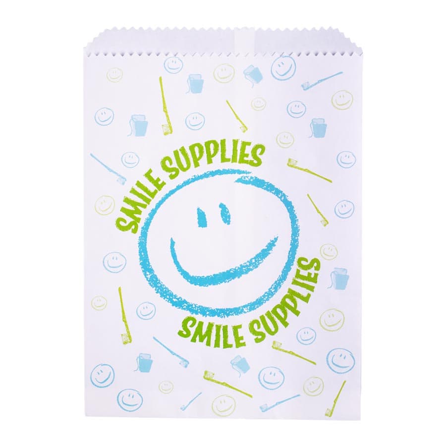 Smile Supplies Paper Scatter Patient Bags, 7-1/2" x 10", White, 100/Pack, S8633 thumbnail 4