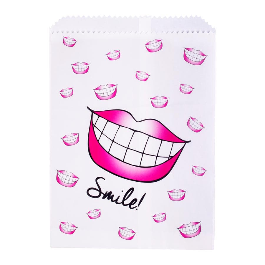 Sherman Specialty Smiles Paper Scatter Bags, 7.5" x 10", White, 100/Pack, S8635 thumbnail 4