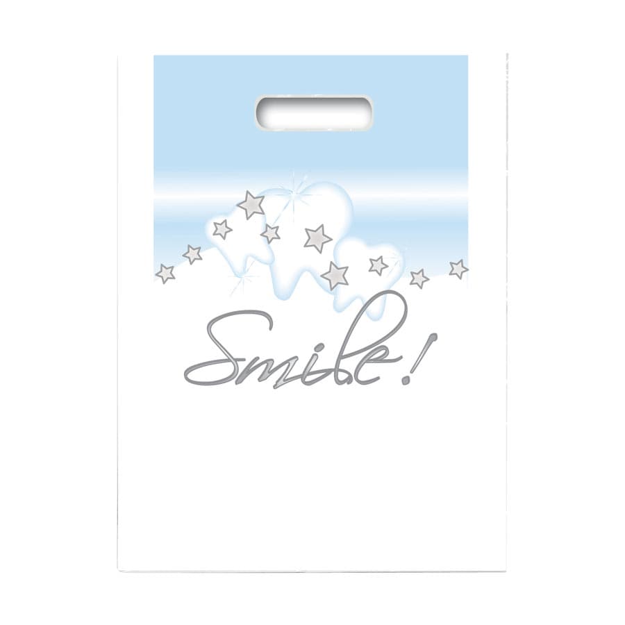 Sherman Specialty Stars and Smile! Small Patient Take-Home Bags, 7.5" x 9", White, 100/Pkg, SBG64 thumbnail 4