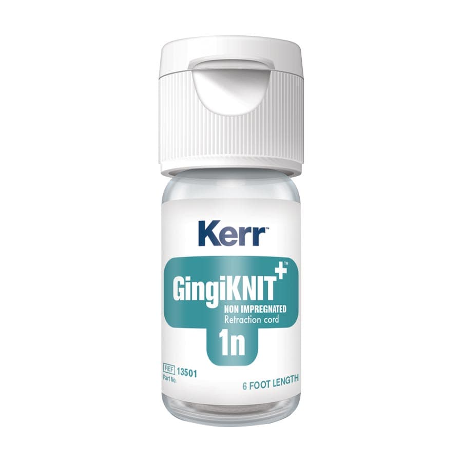 GingiKNIT+ Non-Impregnated Knitted Retraction Cord, Size 1N, #1 Medium, White with Orange-Black Strand, 72", 13501 thumbnail 4