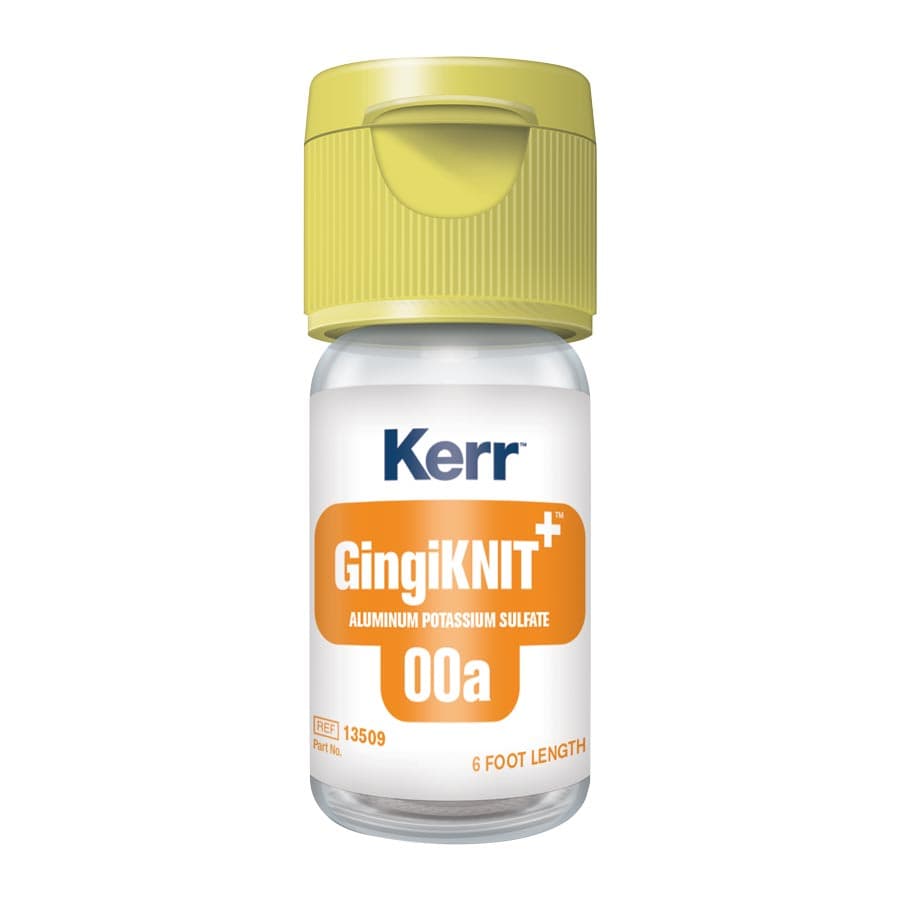 GingiKNIT+ Knitted Retraction Cord, Aluminum Potassium Sulfate 10%, Size 00A Fine, Yellow with Black Strand, 72 in. Bottle, 13509 thumbnail 4
