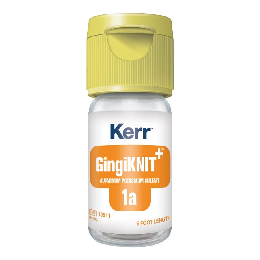 GingiKNIT+ Knitted Retraction Cord, Aluminum Potassium Sulfate 10%, Size 1A Medium, Yellow with Orange-Black Strand, 72 in/Bottle, 13511 thumbnail 4
