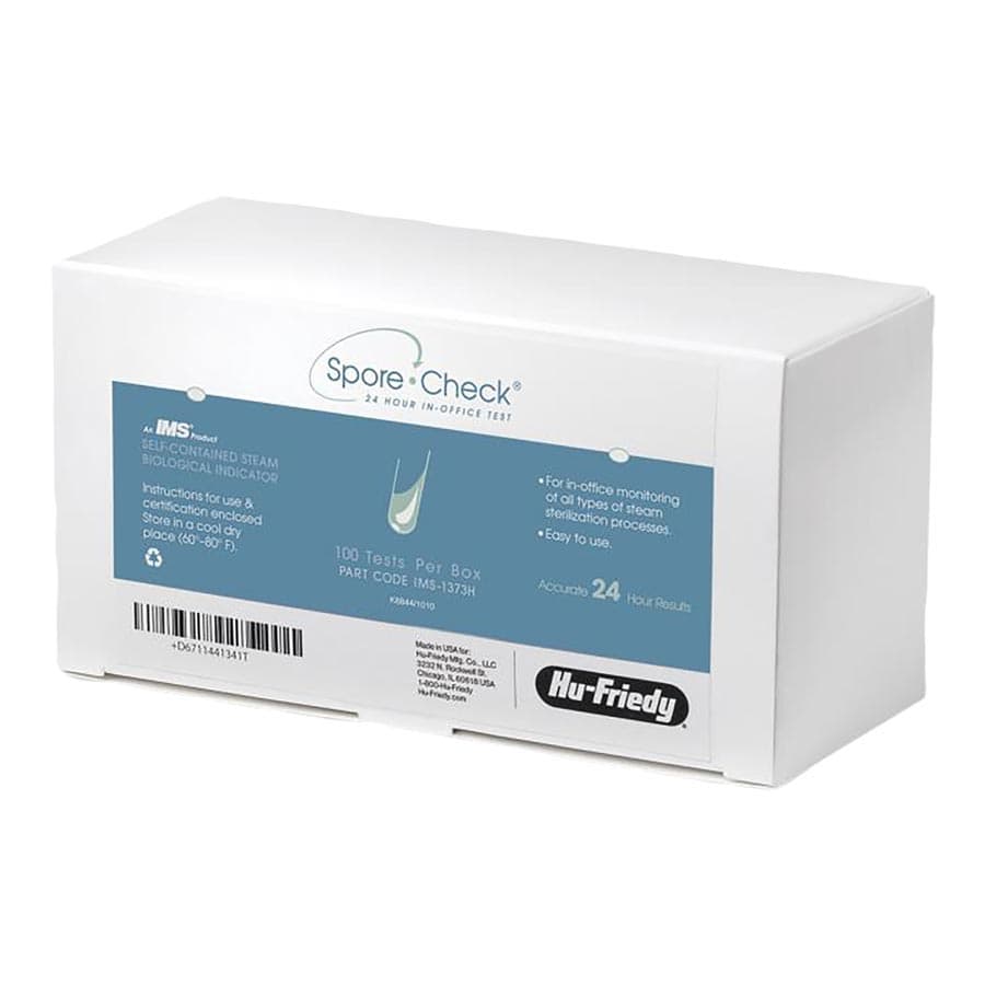 Hu-Friedy SporeCheck 24-Hour In-Office Steam Sterilizer Biological Indicator Test, 100 Vials/Box, IMS-1373H thumbnail 5