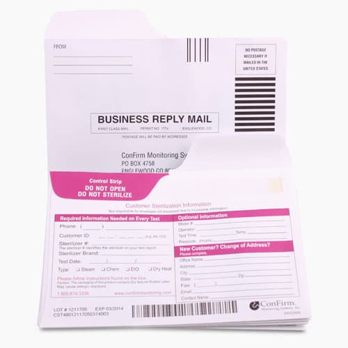 ConFirm Mail-In Premium Sterilizer Monitoring System, 3 Strip Test, 6 Packets/Box, Postage Paid, CST060 thumbnail 9