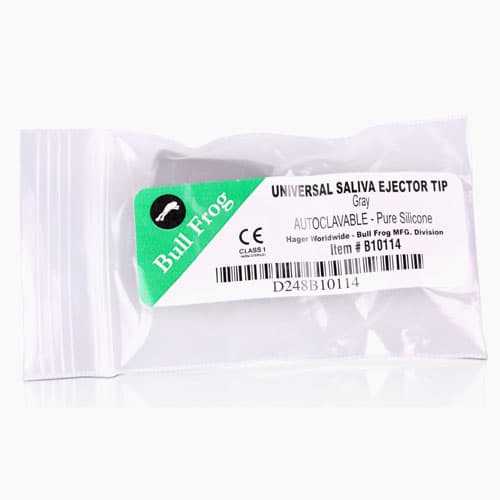 Bull Frog Saliva Ejector Tip, Gray Silicone, Autoclavable, 1/Pk, B10114 thumbnail 5