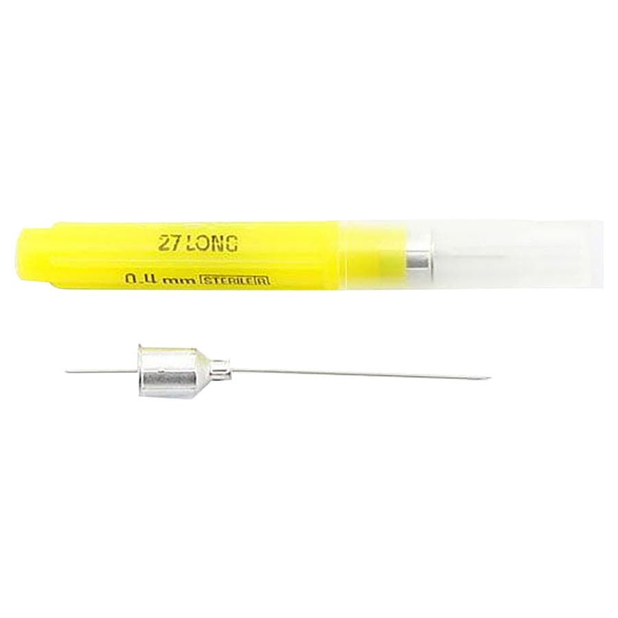 Monoject 401 Metal Hub Dental Needle, 27 Gauge Long, 1 3/8" (36.5mm), Yellow, Sterile, 100/Box, 8881401056 thumbnail 8