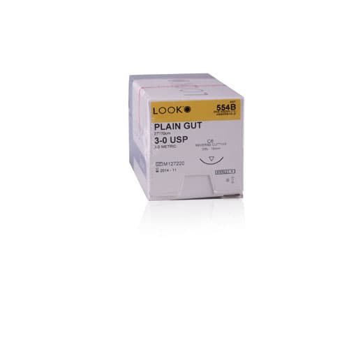 Look Plain Gut Absorbable Suture, 4-0, 18", C-6 Reverse Cutting Needle, 3/8 Circle, 12/Box, 591B thumbnail 13
