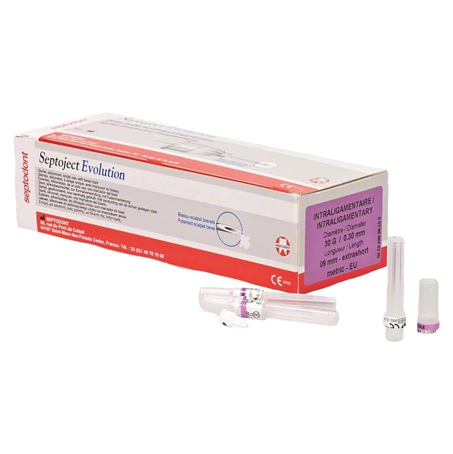 Septoject Evolution Dental Infiltration Needles, 30 Gauge, Extra Short, 9 mm, Purple, Plastic Hub, 100/Box, 01N1650 thumbnail 8
