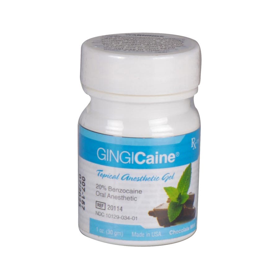 Gingicaine Topical Anesthetic Gel, 20% Benzocaine, Chocolate Mint, 1 oz Jar, 20114 thumbnail 5