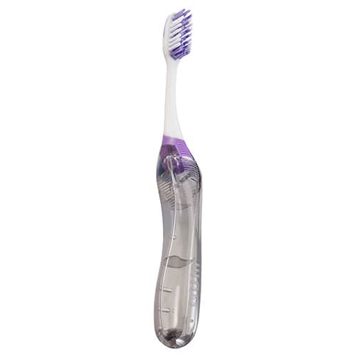 GUM Ortho Travel V-Trim Toothbrush, Soft, Compact, Purple, 12/Box, 125PQA thumbnail 4