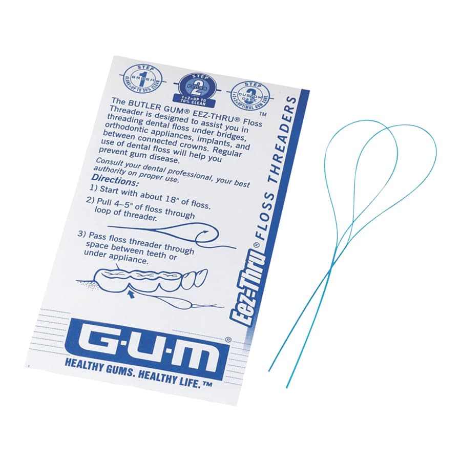 Sunstar GUM Eez-Thru Floss Threaders, 5 Threaders per Envelope, 100 Envelopes/Box, 840PQA - Gum Floss Threaders 100Bx - Image 1