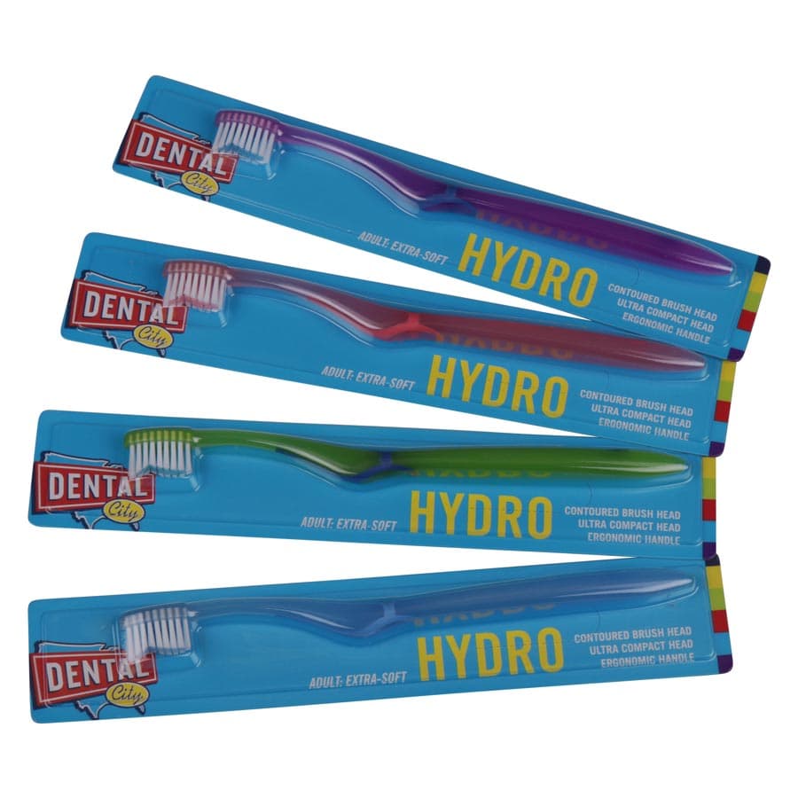 Dental City DC Hydro Toothbrush, X-Soft Bristles, Ultra Compact Head, 72/Box - DC Hydro Toothbrush X-Soft Ultra Compact Head 72/Box - Image 1