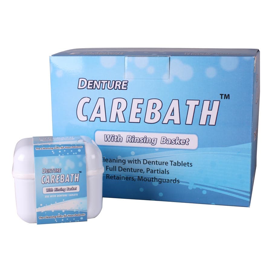 Plasdent Denture Care Bath with Rinsing Basket, White, 12/Box, ER001-1 - Plasdent - Denture Carebath with Rinsing Basket - Image 1