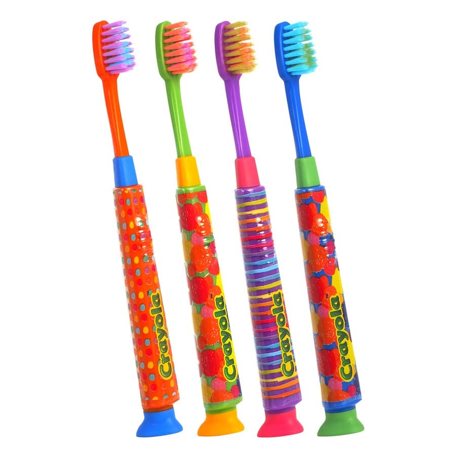 GUM Crayola Deep Clean Kids' Manual Toothbrush, Ultra-Soft Tapered Bristles, Compact Head, Assorted Colors, Ages 4-9, 12/Pk, 234P thumbnail 6