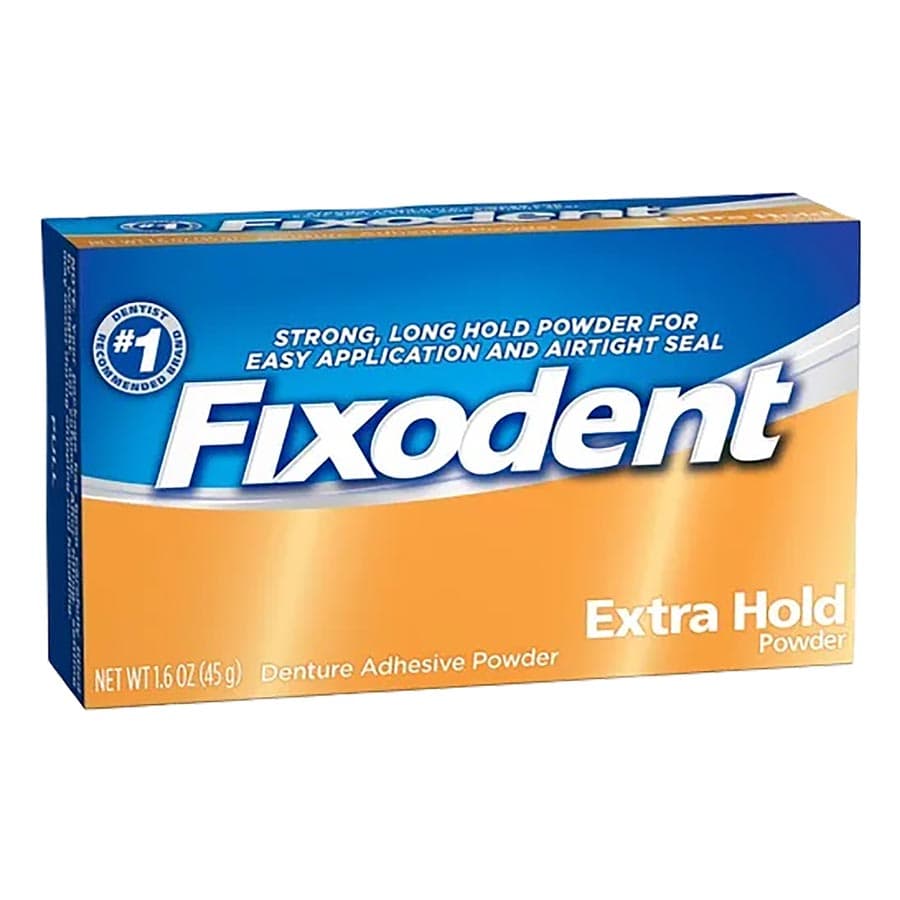 Fixodent Extra Hold Denture Adhesive Powder Plus Scope, 1.6 oz, 24/Case, 80257609/80362566 thumbnail 5