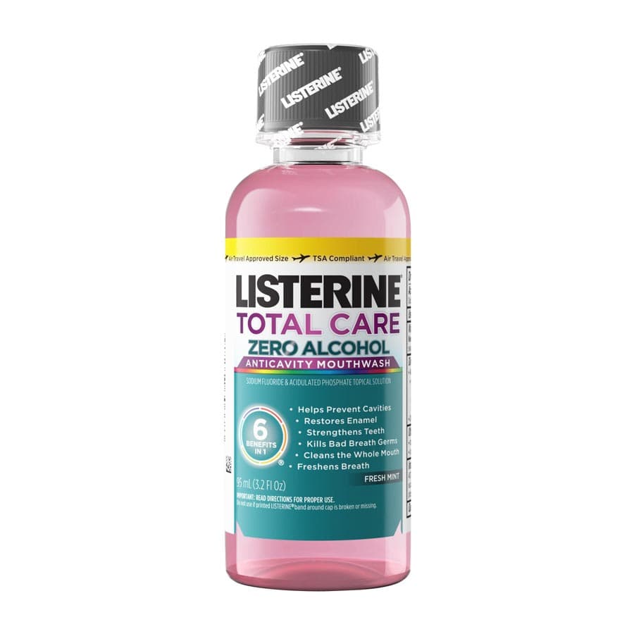 Listerine Total Care Zero Alcohol-Free Mouthwash, Fresh Mint, 3.2 oz, Case of 24 thumbnail 2