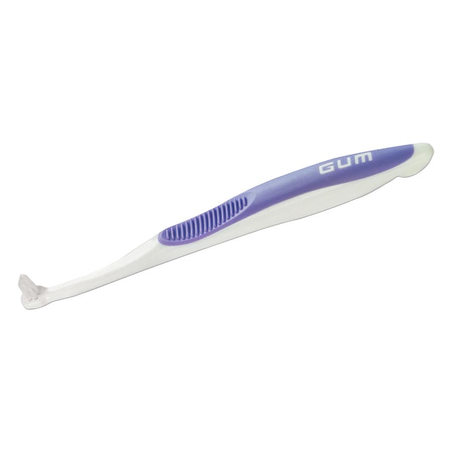 GUM End Tuft Toothbrush, Tapered Trim, Soft Bristles, 3 Rows, 7 Tufts, Small Head, Assorted Colors, 12/Box, 308PD thumbnail 15