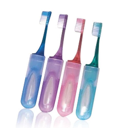 Oraline Travel Toothbrush, Flat Trim, 144/Box - Oraline - Travel Toothbrushes - Image 1