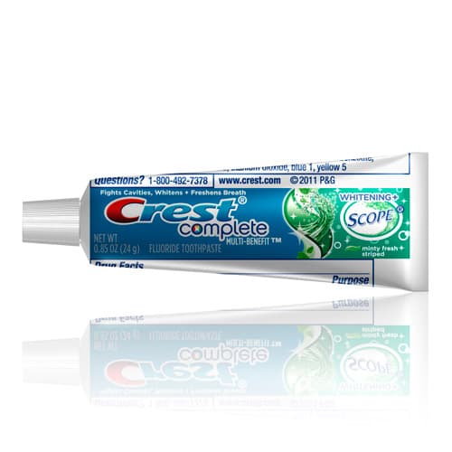 Crest Complete Whitening + Scope Outlast Toothpaste, Mint, 0.85 oz Tube, 72/Pkg, 83904137 thumbnail 5