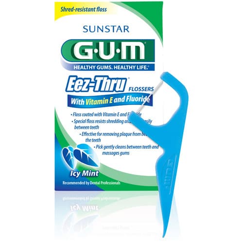 GUM Eez-Thru Advanced Care Flossers with Vitamin E & Fluoride, Mint, 3 Flossers/Pack, 48 Packs/Box, 888PR thumbnail 8